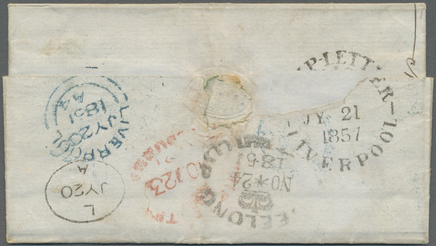 Br Großbritannien: 1851/1858 (ca.), Unusual Group With 15 Stampless Covers And Entires Addressed To Vic - Altri & Non Classificati