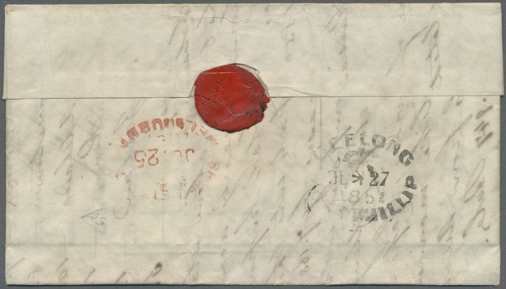 Br Großbritannien: 1851/1858 (ca.), Unusual Group With 15 Stampless Covers And Entires Addressed To Vic - Autres & Non Classés