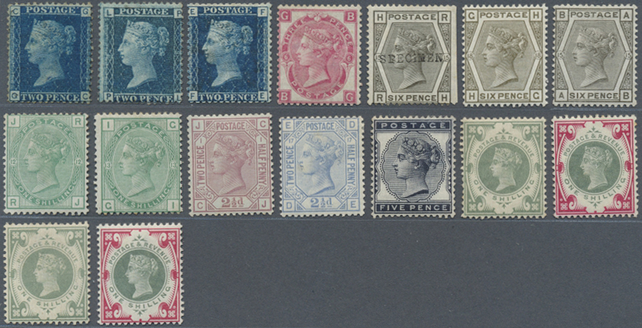 */** Großbritannien: 1854/1900, QV, Mint Assortment On Stocksheets, Slightly Varied Condition, Comprising - Autres & Non Classés