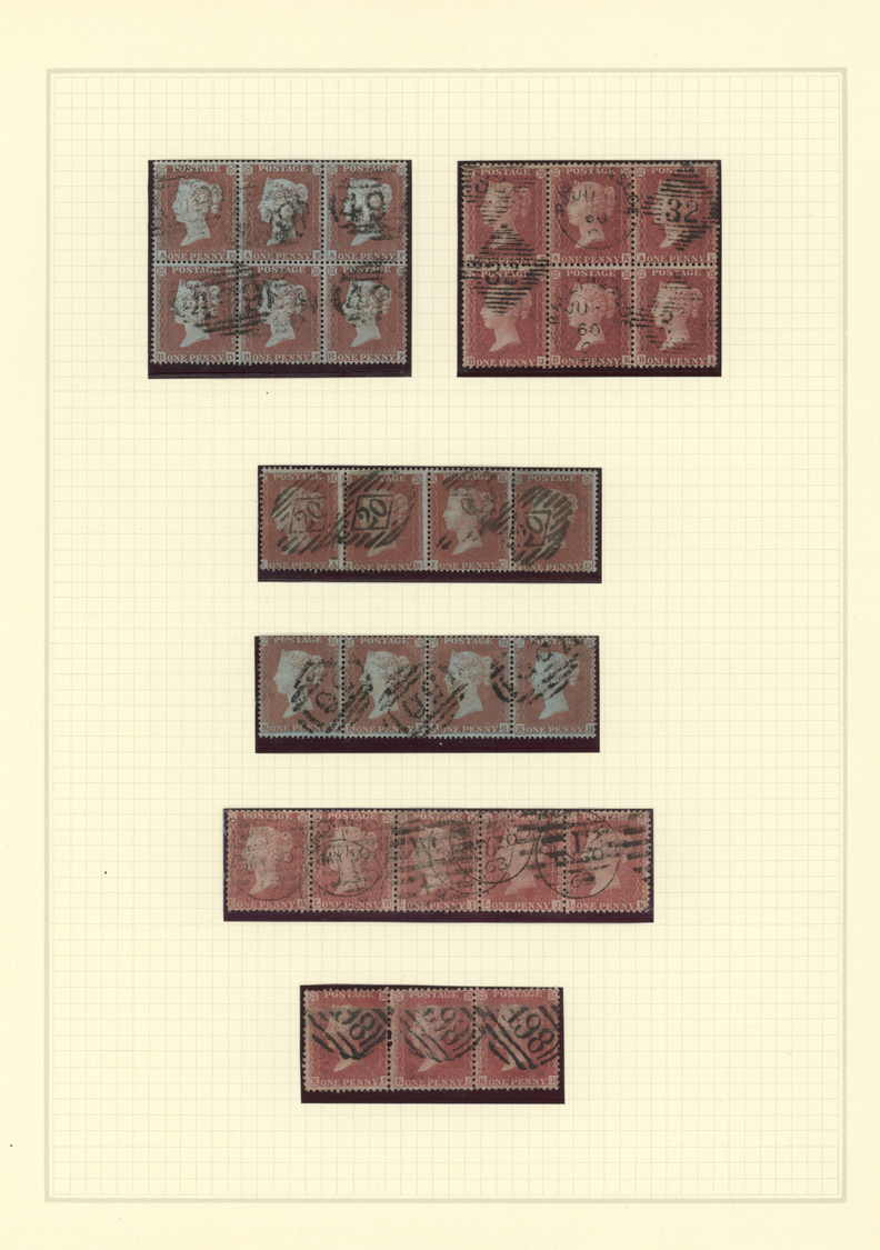 O Großbritannien: 1854/1871, Specialised Collection Of UNITS Of The 1 D. Red Perf. (SG Ex 17/43; Mi. 8 - Andere & Zonder Classificatie