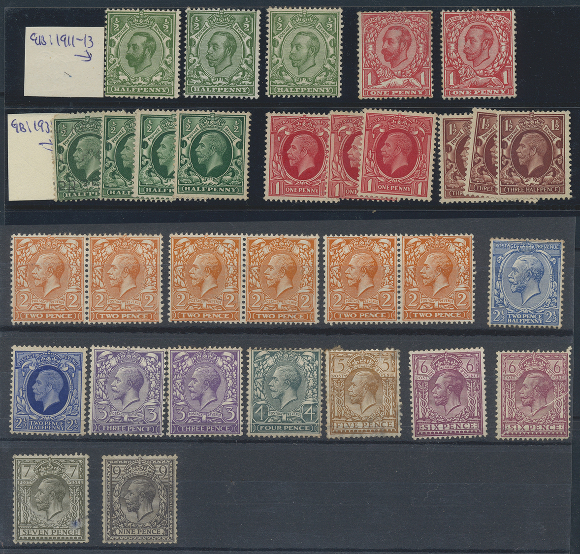 O/**/* Großbritannien: 1855/1960 (ca.), specialised accumulation in a binder, main value QV 1d. red perf. s