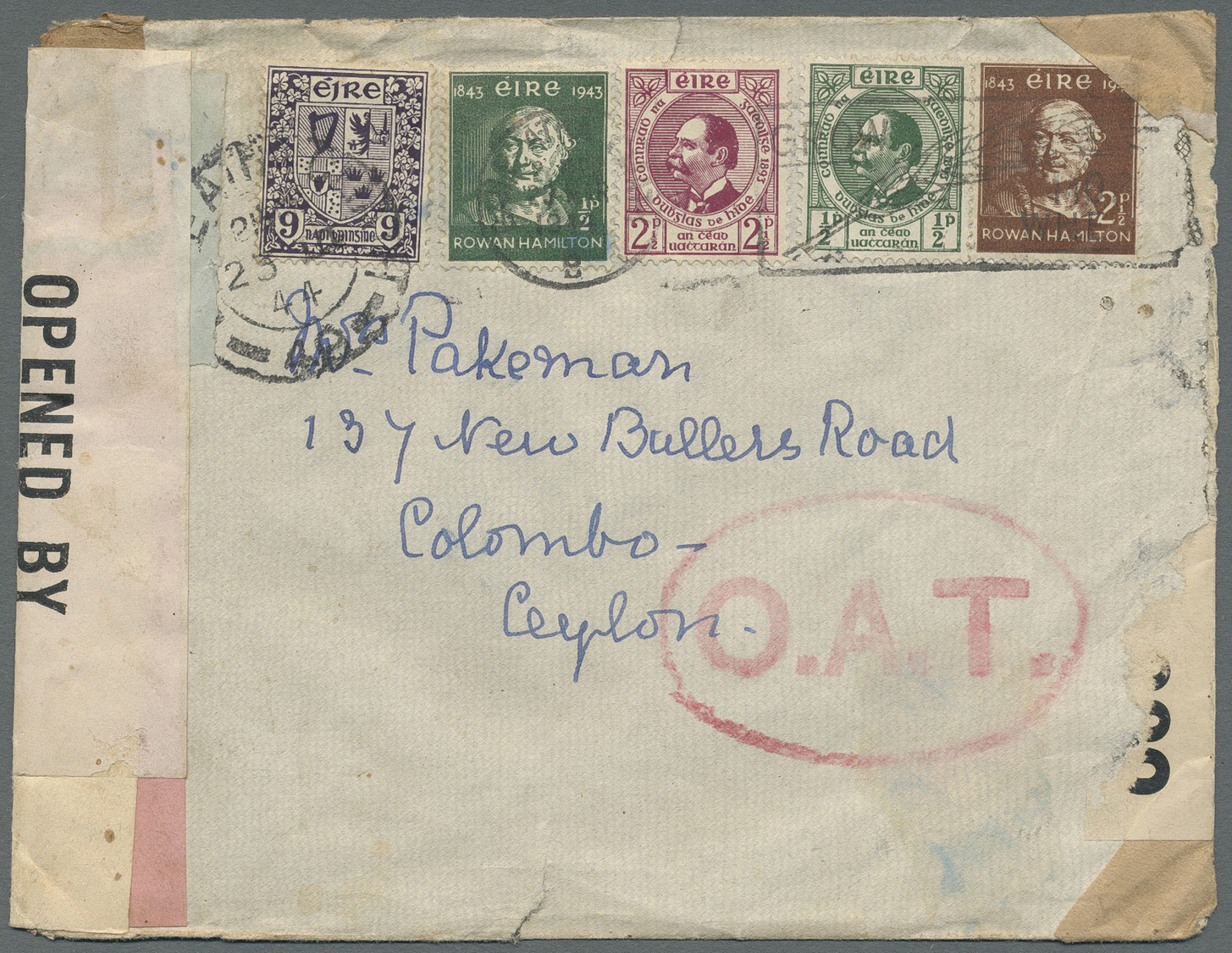 Br/GA Großbritannien: 1855/1944, GB/British Europe, group of eight better entires, e.g. QV frankings (SG 6