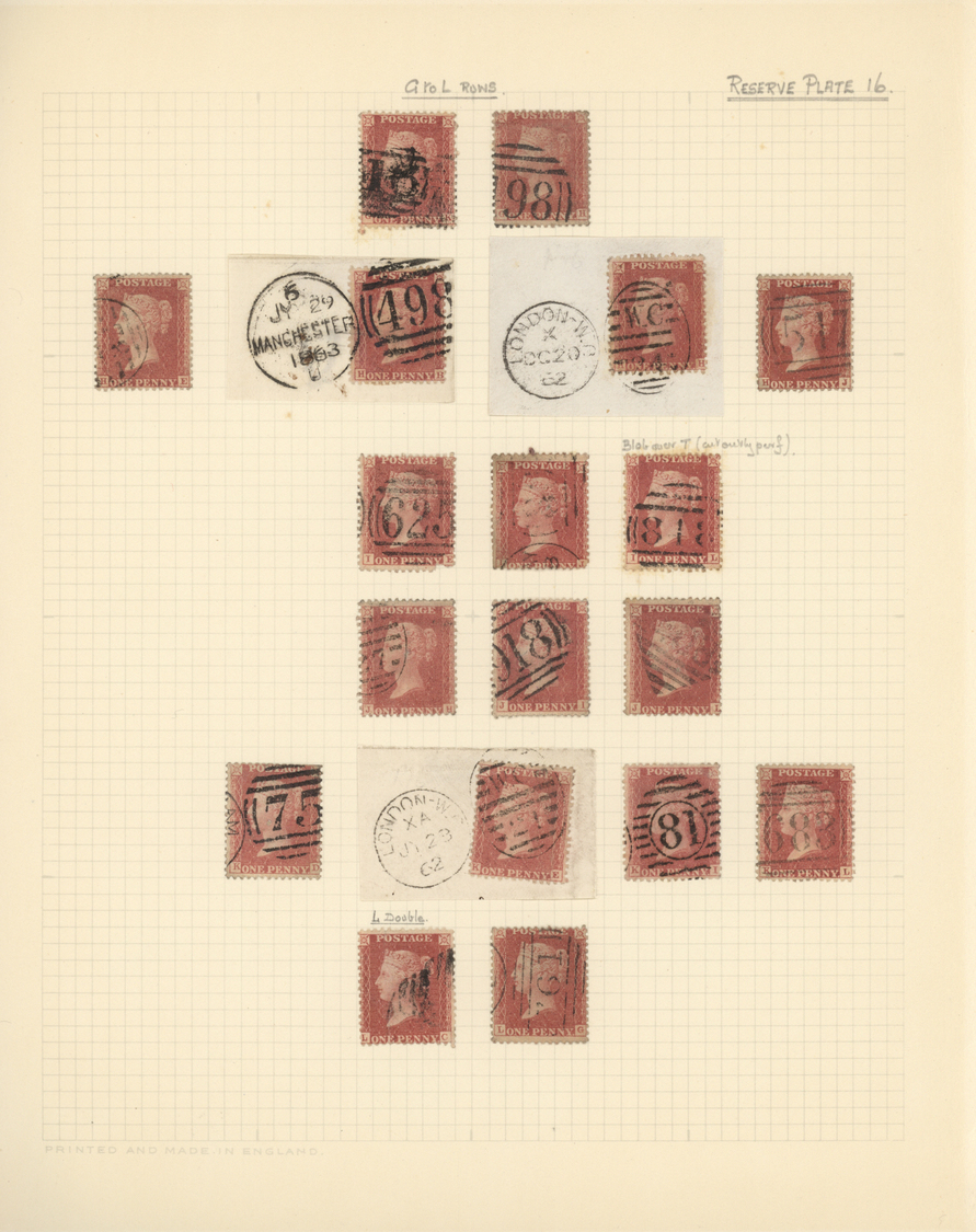 O/Brfst/Br Großbritannien: 1855/1862 (ca.), Specialised Collection Of Apprx. 580 Stamps Of 1d. Red Perforated, - Other & Unclassified