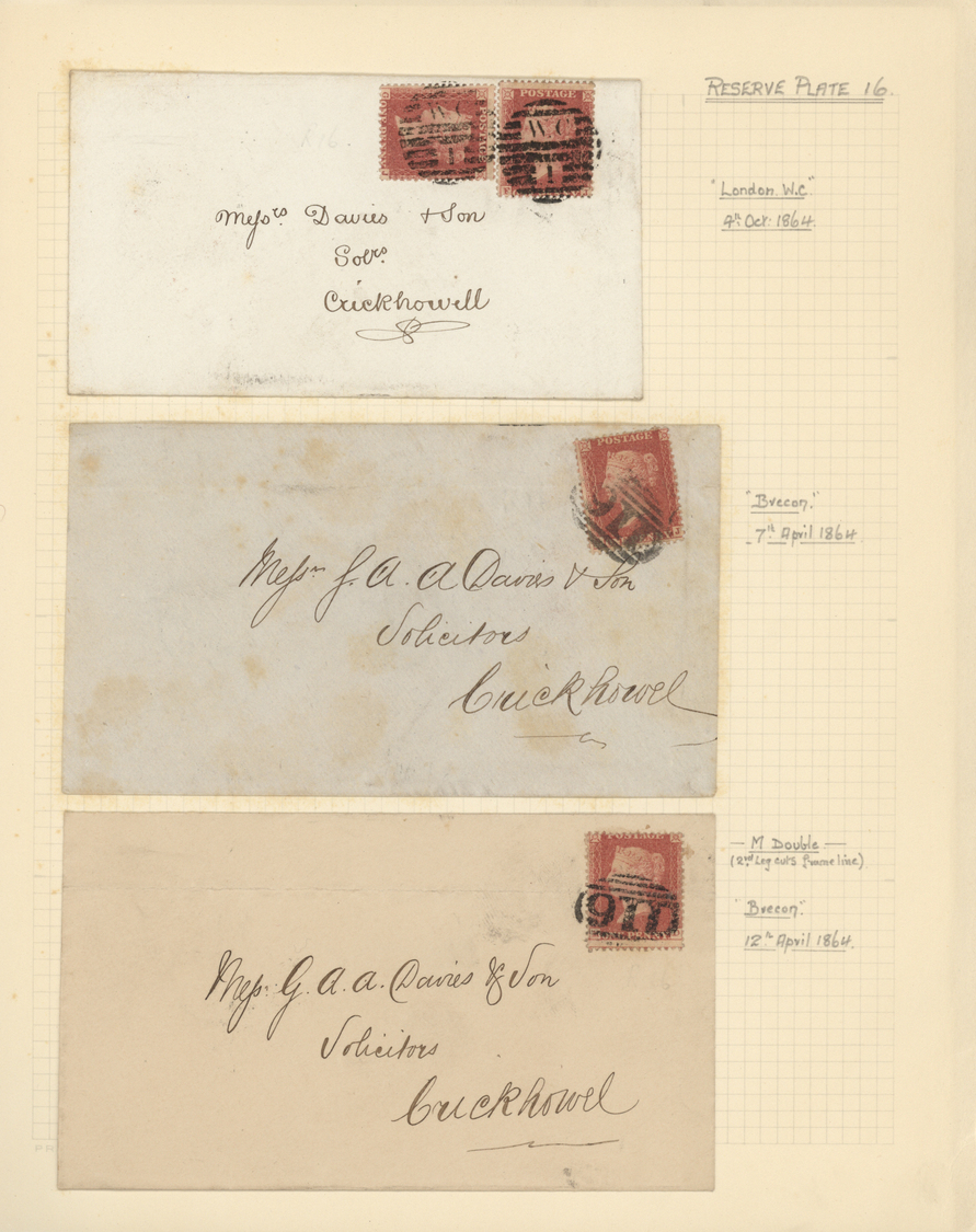 O/Brfst/Br Großbritannien: 1855/1862 (ca.), Specialised Collection Of Apprx. 580 Stamps Of 1d. Red Perforated, - Andere & Zonder Classificatie