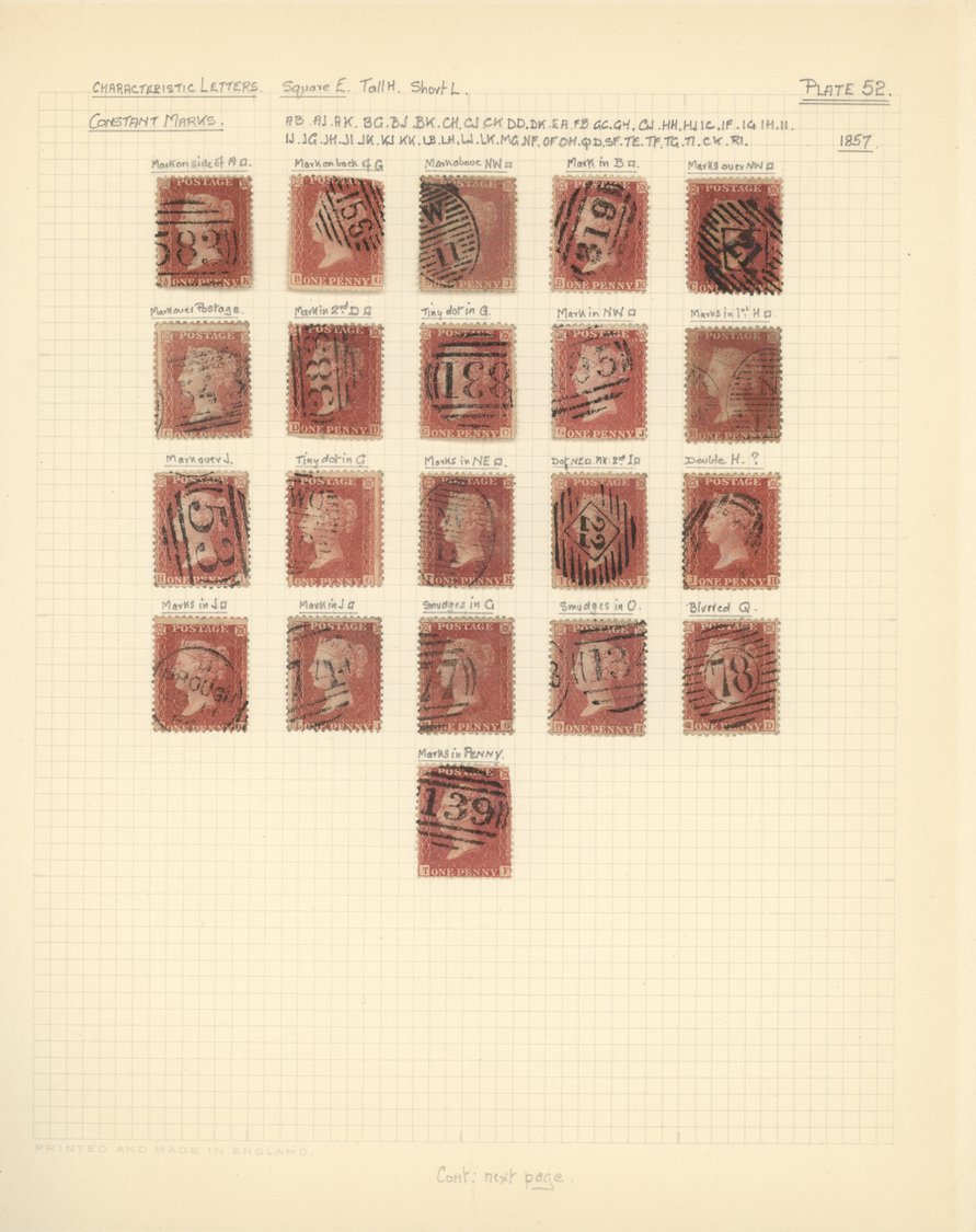 O/Brfst/Br Großbritannien: 1855/1862 (ca.), specialised collection of apprx. 580 stamps of 1d. red perforated,