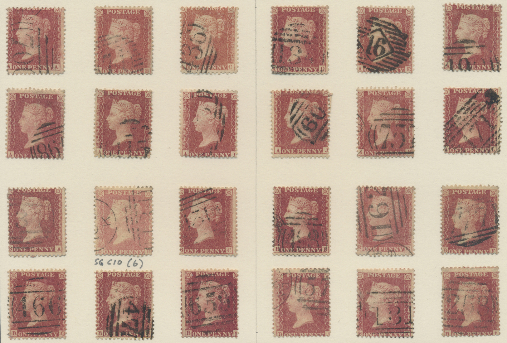 O Großbritannien: 1855/1857 (from), 1d. Red. Perforated, Wm Large Crown, Plate Reconstruction Of 240 S - Other & Unclassified