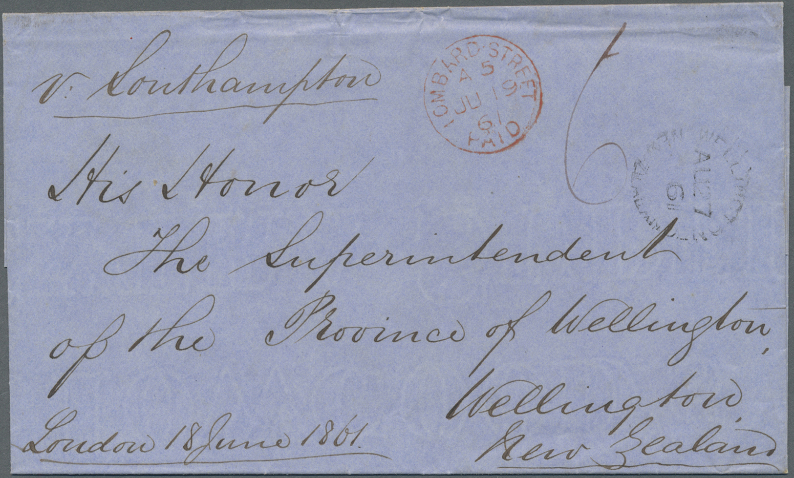 Br Großbritannien: 1858/1862 (ca.), Unusual Lot With Eight Covers Addressed To NEW ZEALAND Mostly At 6d - Other & Unclassified