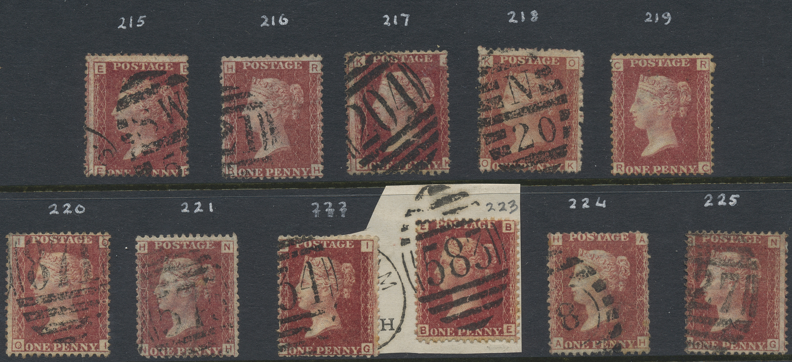 O Großbritannien: 1858-79: 1d. Red Collection Of All The Plate Numbers Except Plate 77, Total 154 Stam - Other & Unclassified