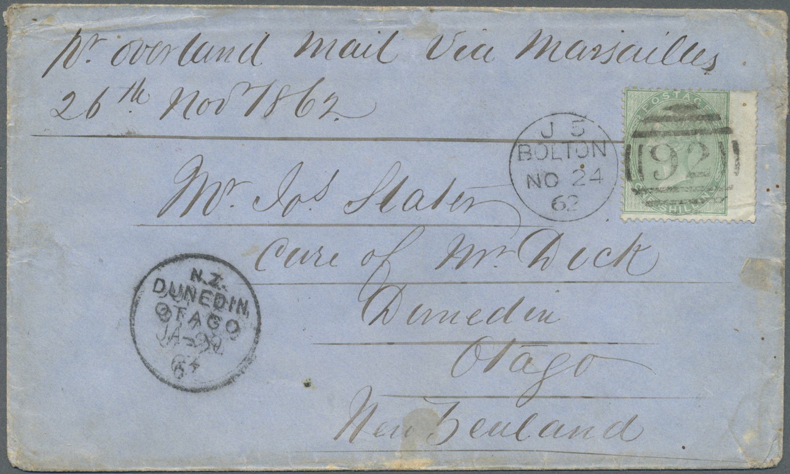 Br Großbritannien: 1860/1882 (ca.), Accumulation With 18 Covers Addressed To NEW ZEALAND With Many Diff - Other & Unclassified