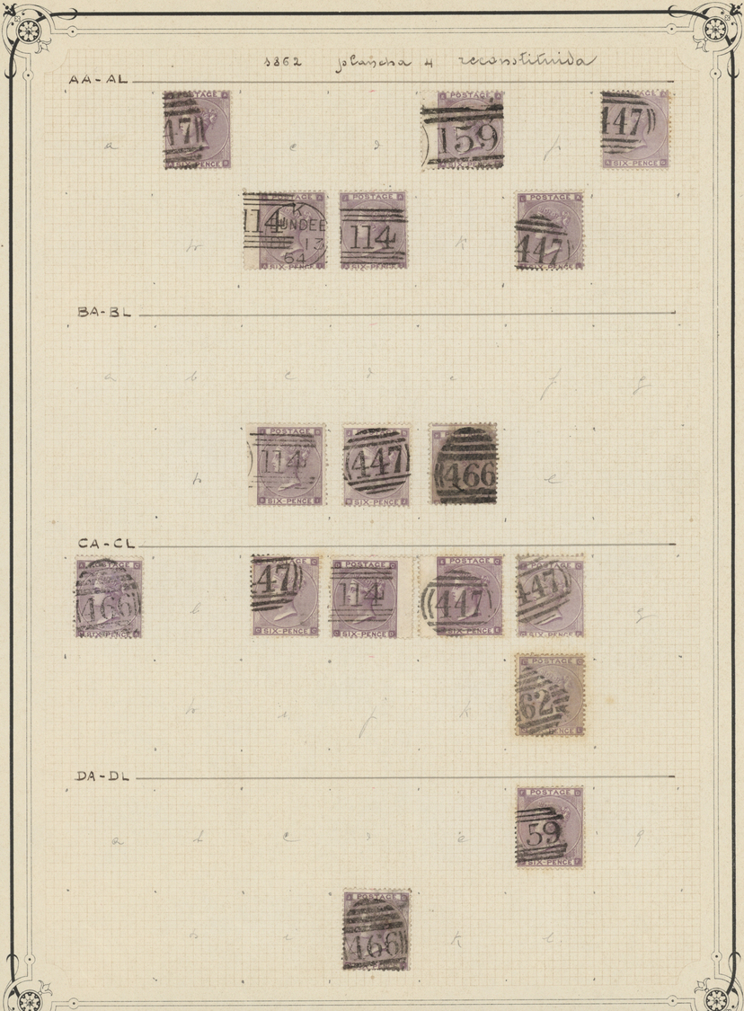 O Großbritannien: 1862/1864, 6d. Lilac, Wm Emblems (SG 83/85 Ex), Specialised Assortment Of 164 Stamps - Other & Unclassified