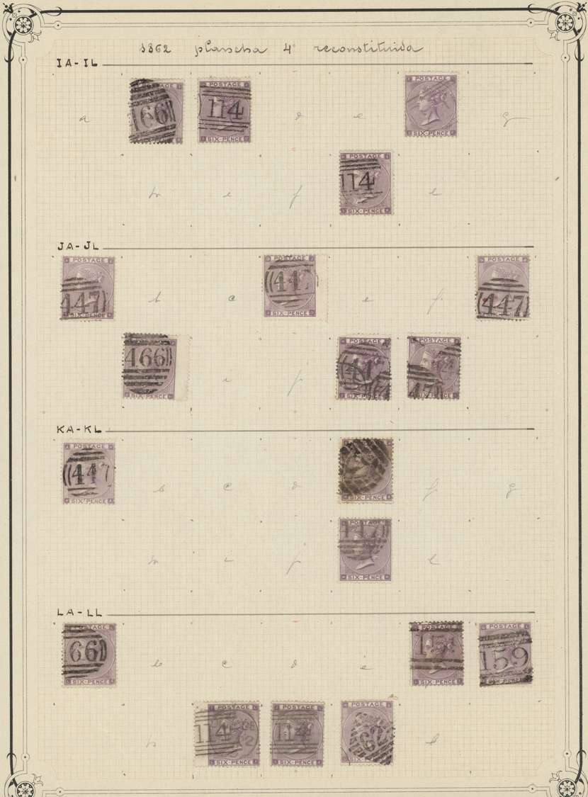 O Großbritannien: 1862/1864, 6d. Lilac, Wm Emblems (SG 83/85 Ex), Specialised Assortment Of 164 Stamps - Andere & Zonder Classificatie