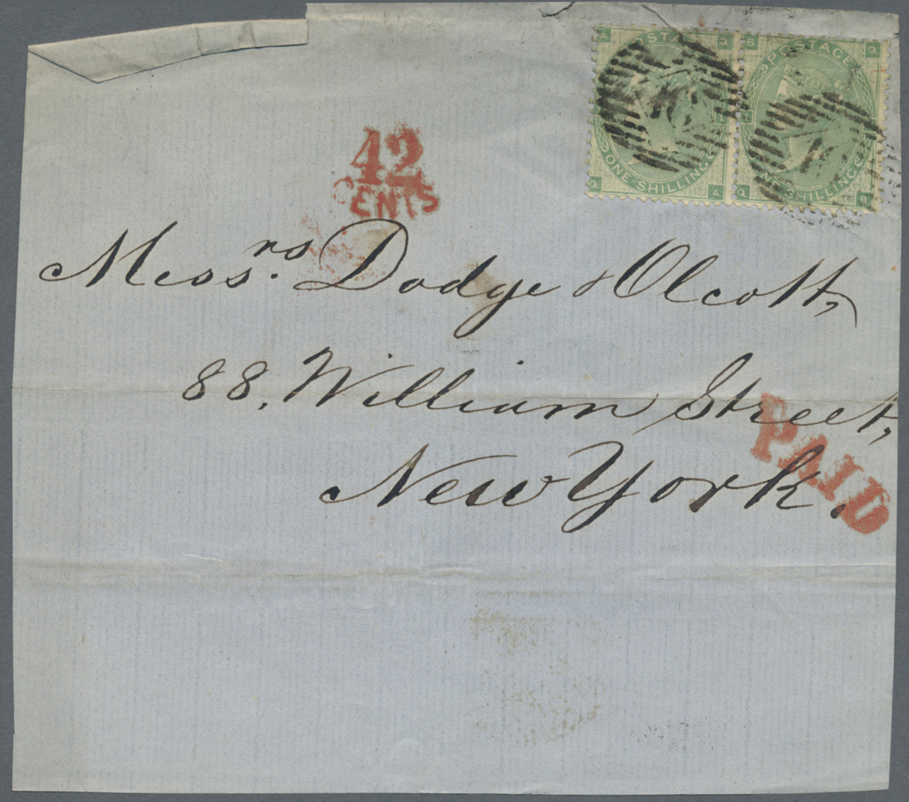 Brfst Großbritannien: 1863/1866, Assortment Of 28 Fronts/large Fragments Addressed To New York, Franked Wi - Other & Unclassified