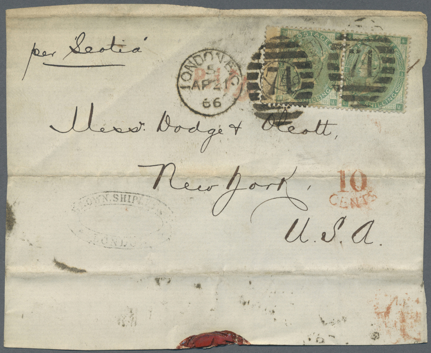 Brfst Großbritannien: 1863/1866, Assortment Of 28 Fronts/large Fragments Addressed To New York, Franked Wi - Andere & Zonder Classificatie