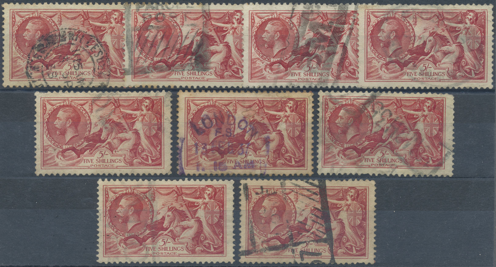 O Großbritannien: 1865/1935 (ca.), Used Assortment On Stockcards, Varied Condition, E.g. 16 Copies 4d. - Andere & Zonder Classificatie