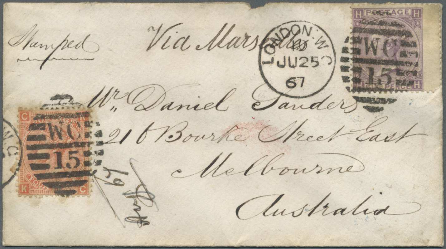 Br Großbritannien: 1865/1868 (ca.), Unusual Group With 8 Covers Addressed To Victoria/Australia All At - Other & Unclassified