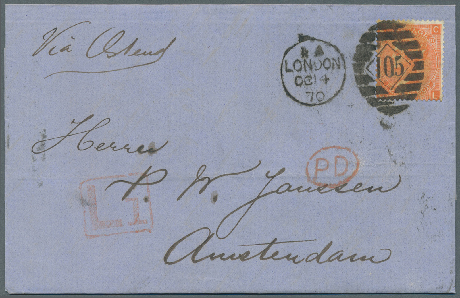 Br Großbritannien: 1870/1871, Small Archive Lot Of Ca. 20 Franked Letters To Netherlands In Fresh Conse - Other & Unclassified