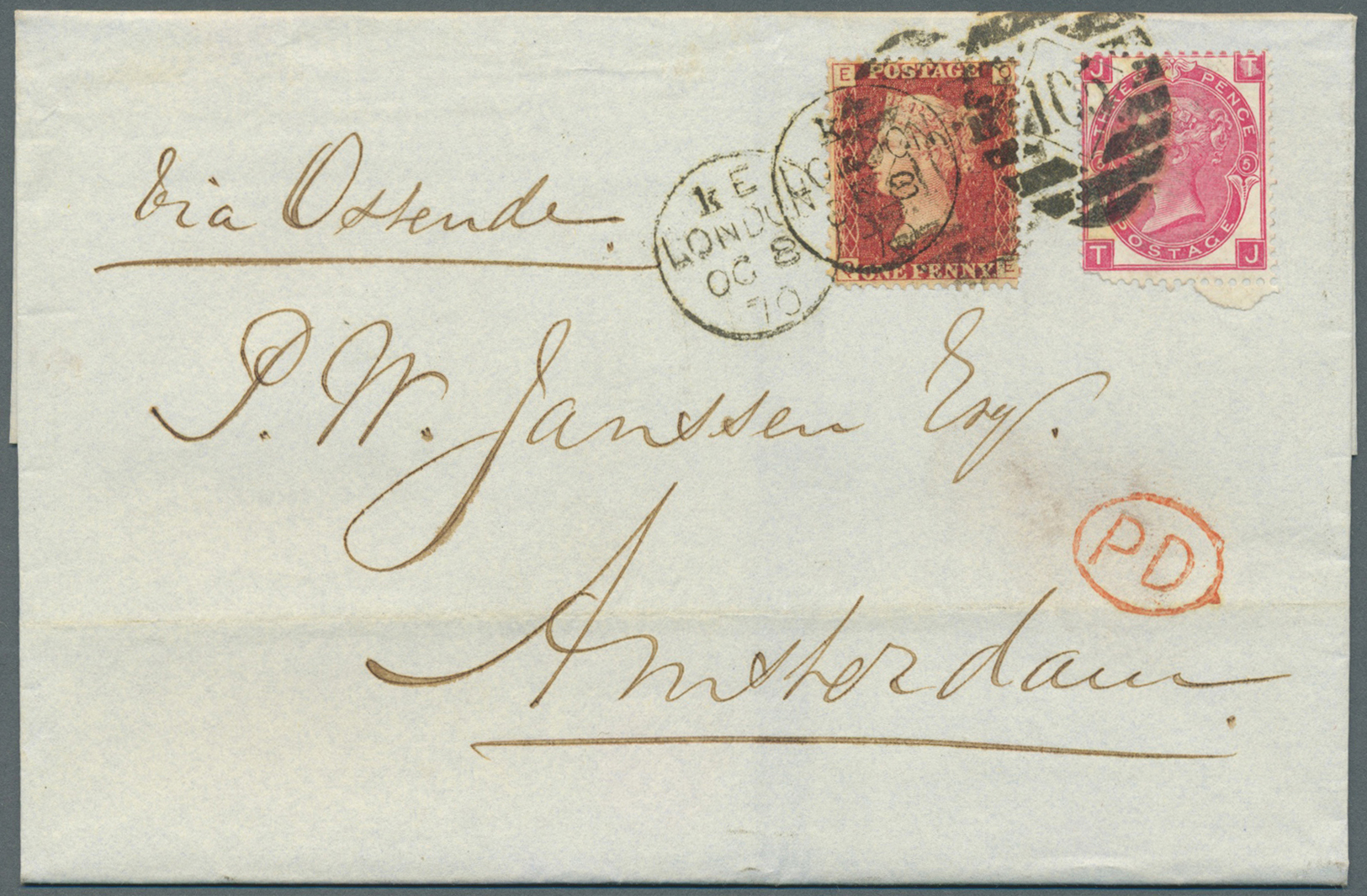 Br Großbritannien: 1870/1871, Small Archive Lot Of Ca. 20 Franked Letters To Netherlands In Fresh Conse - Andere & Zonder Classificatie