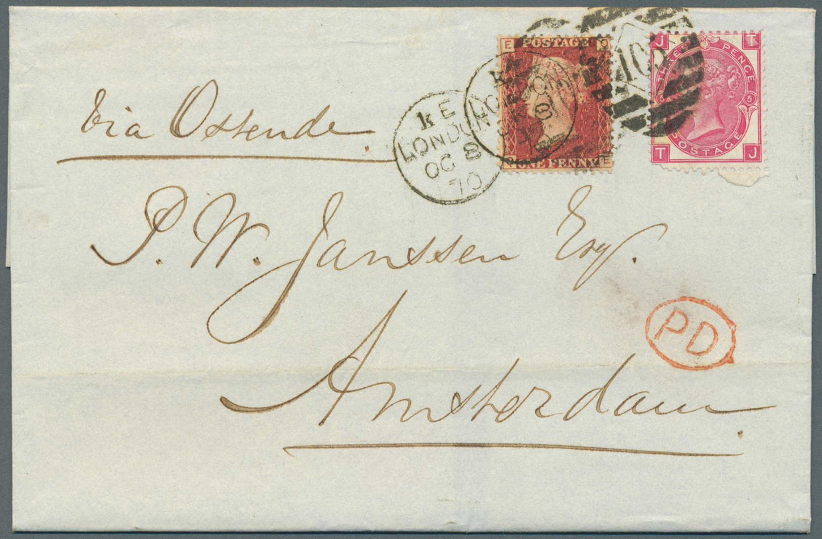 Br Großbritannien: 1870/1871, Small Archive Lot Of Ca. 20 Franked Letters To Netherlands In Fresh Conse - Other & Unclassified