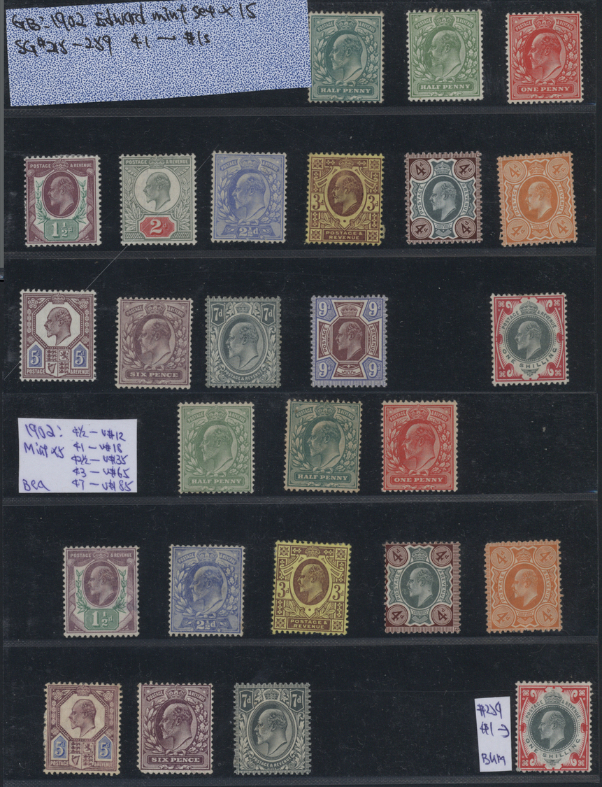 */(*) Großbritannien: 1887/1912 (ca.), Mint Accumulation Of QV And KEVII Sets Up To 1s., Varied Condition, - Other & Unclassified