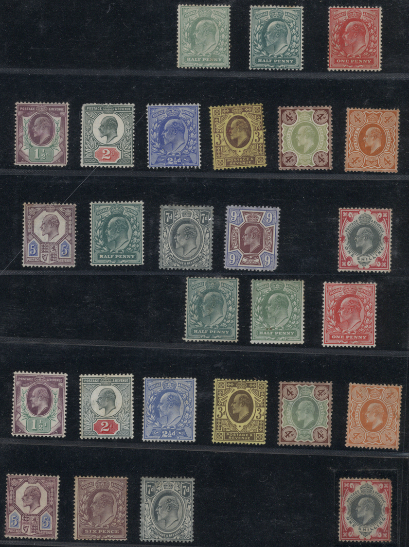 */(*) Großbritannien: 1887/1912 (ca.), Mint Accumulation Of QV And KEVII Sets Up To 1s., Varied Condition, - Other & Unclassified