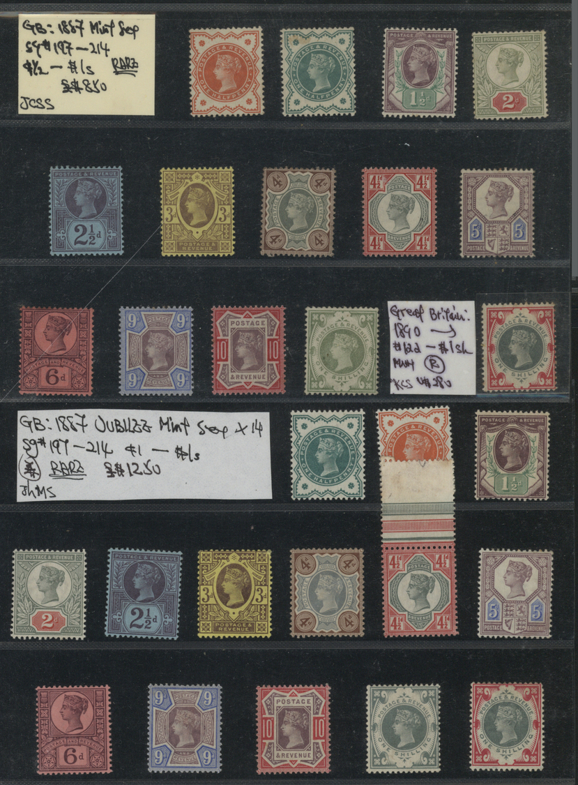 */(*) Großbritannien: 1887/1912 (ca.), mint accumulation of QV and KEVII sets up to 1s., varied condition,