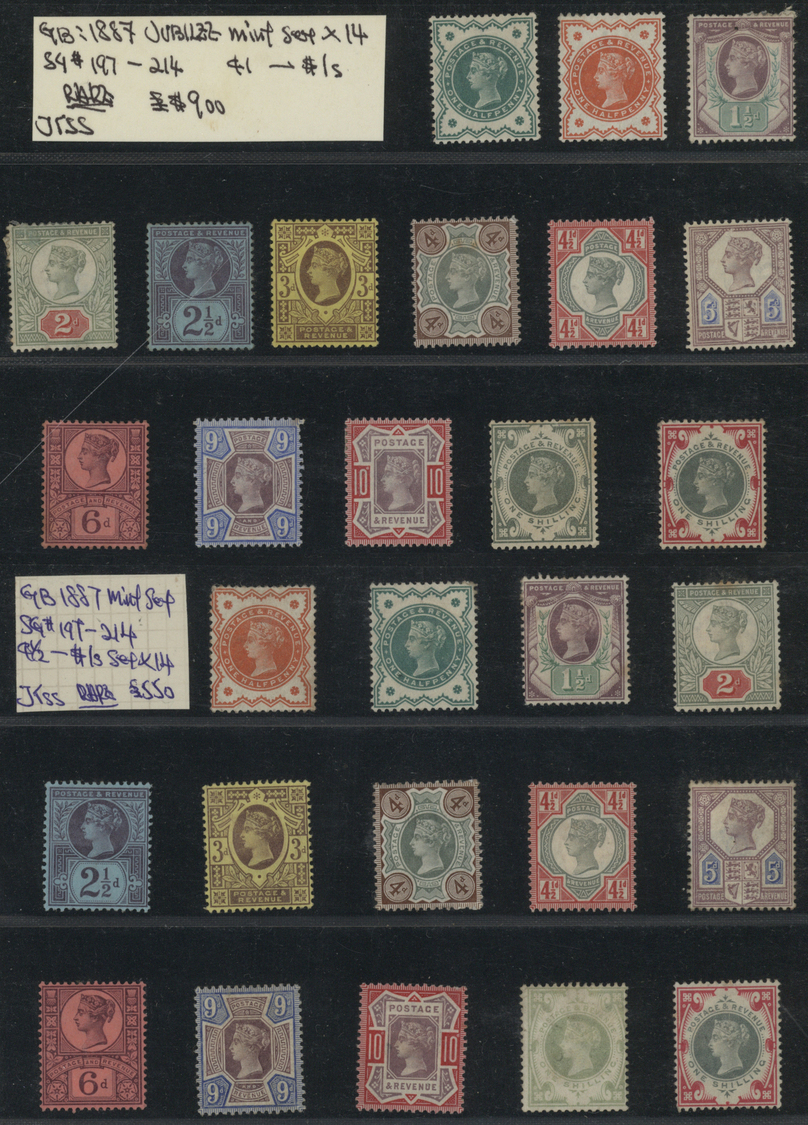 */(*) Großbritannien: 1887/1912 (ca.), mint accumulation of QV and KEVII sets up to 1s., varied condition,