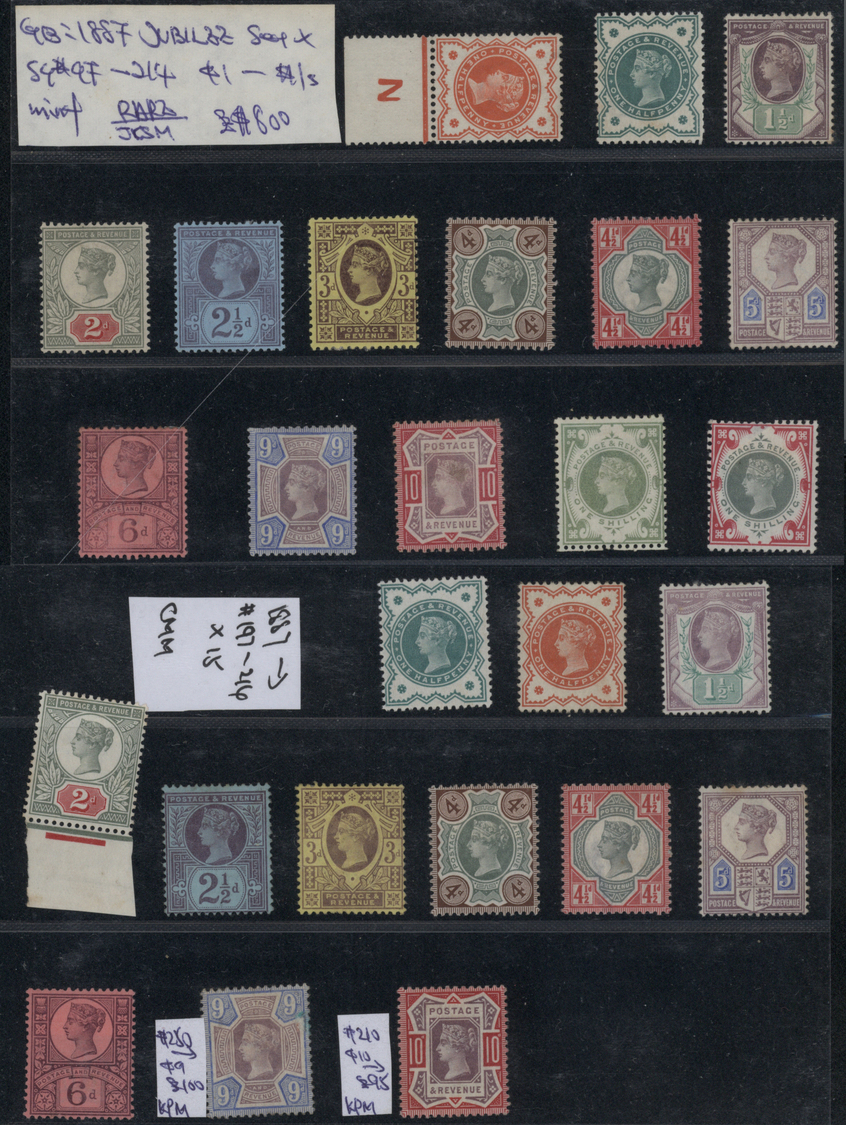 */(*) Großbritannien: 1887/1912 (ca.), mint accumulation of QV and KEVII sets up to 1s., varied condition,