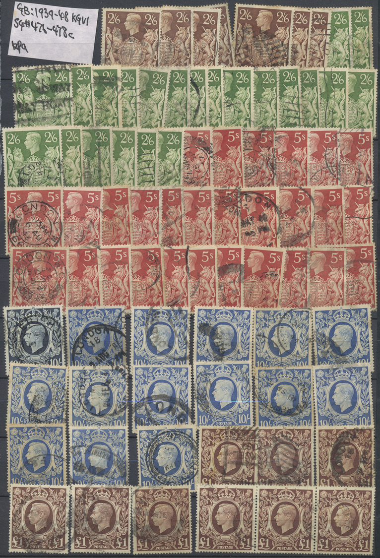 O Großbritannien: 1902/1960 (ca.), Comprehensive Used Accumulation Of Definitives In An Album, Main Va - Other & Unclassified