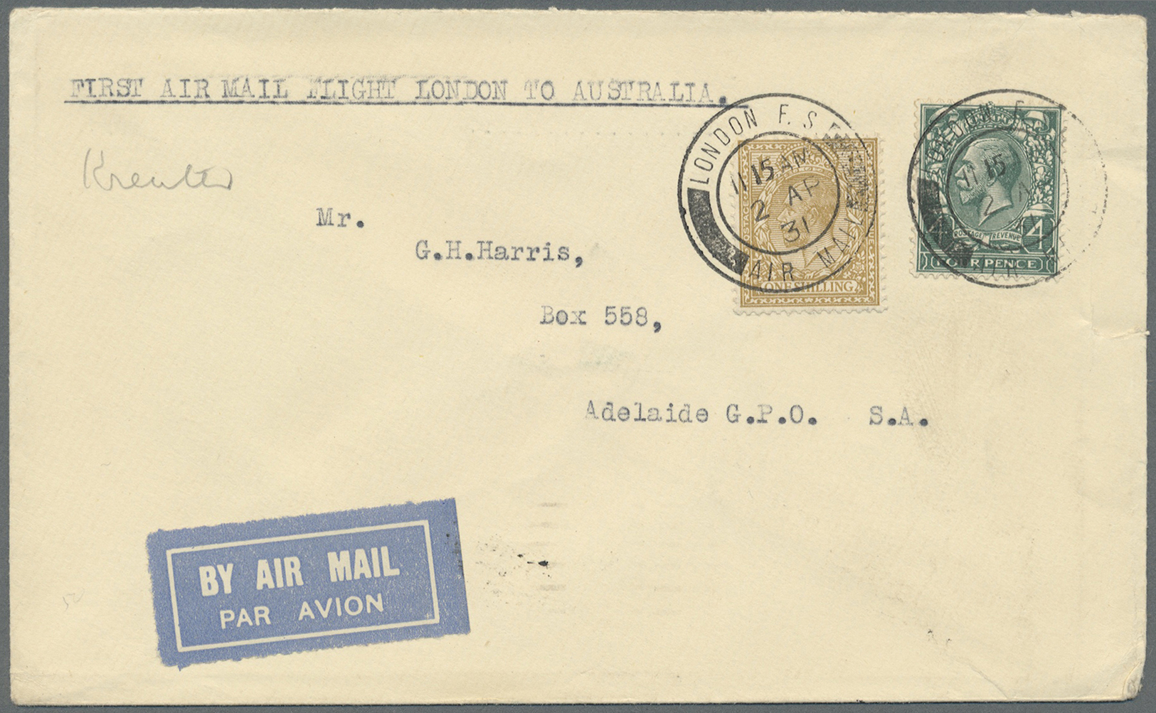 Br/GA Großbritannien: 1911 from, attractive lot of 49 items "AIRMAIL", first and foremost pre WWII covers