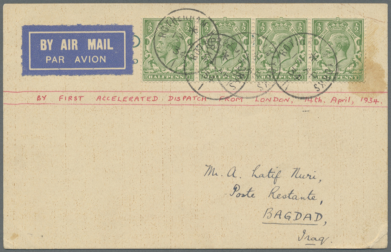 Br/GA Großbritannien: 1911 from, attractive lot of 49 items "AIRMAIL", first and foremost pre WWII covers