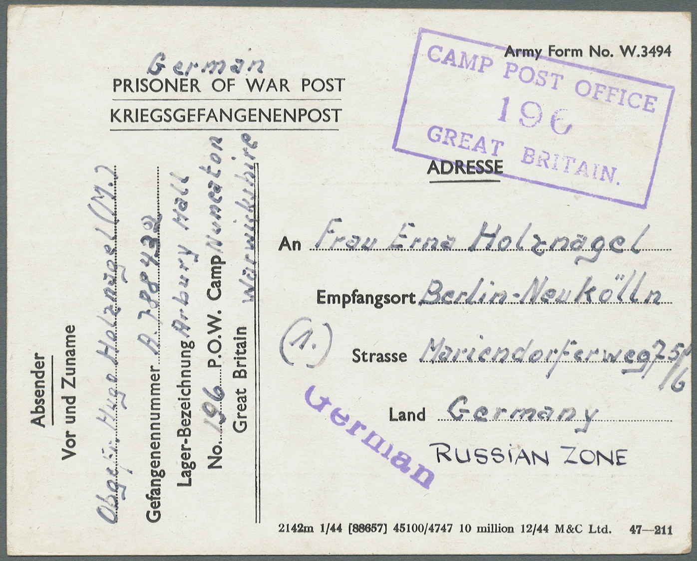 Br Großbritannien: 1915/1945, 318 POW Letters And Card From WW 1 And 2 In Nice Variety Of Camps With In - Andere & Zonder Classificatie