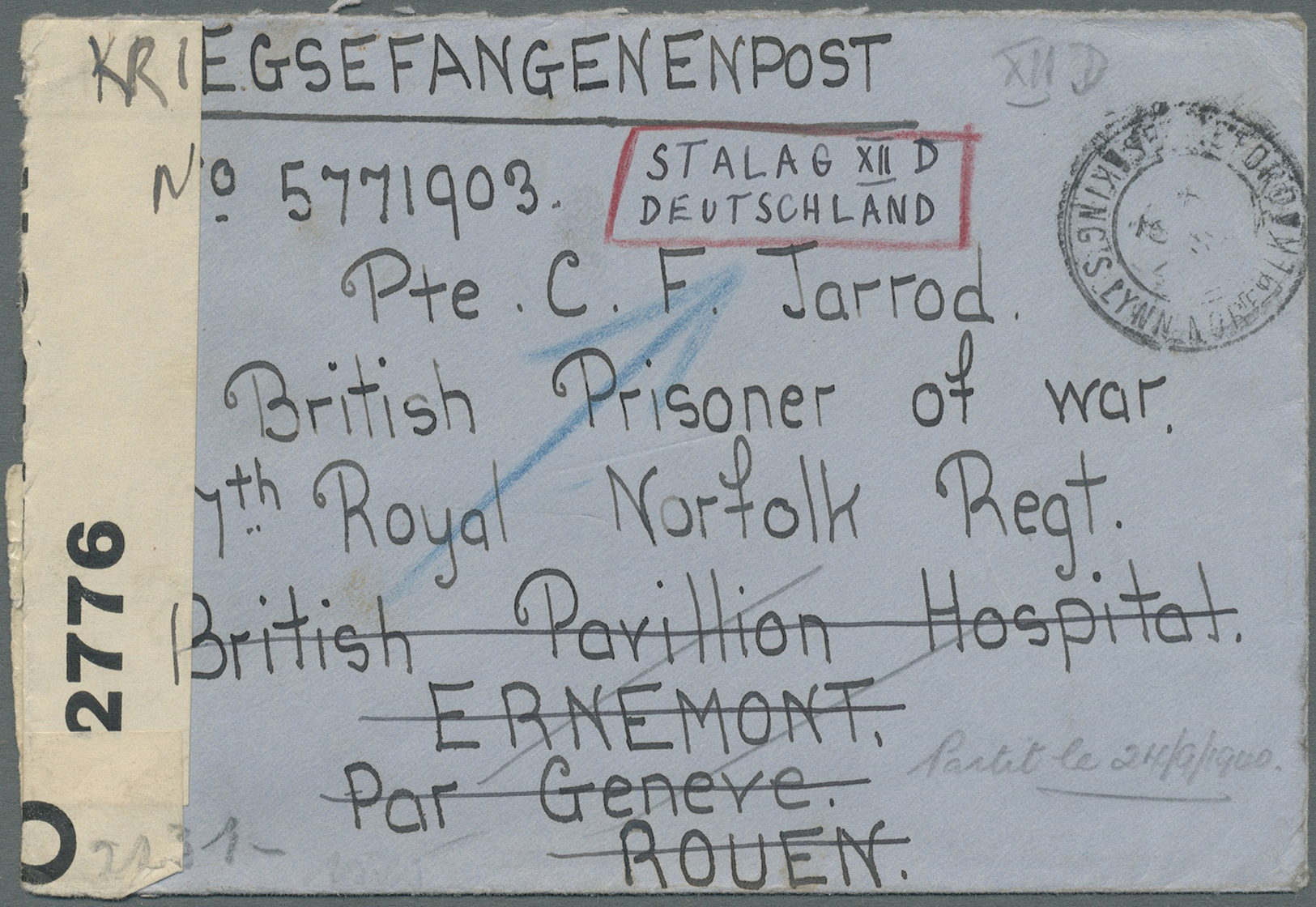 Br Großbritannien: 1915/1945, 318 POW letters and card from WW 1 and 2 in nice variety of camps with in