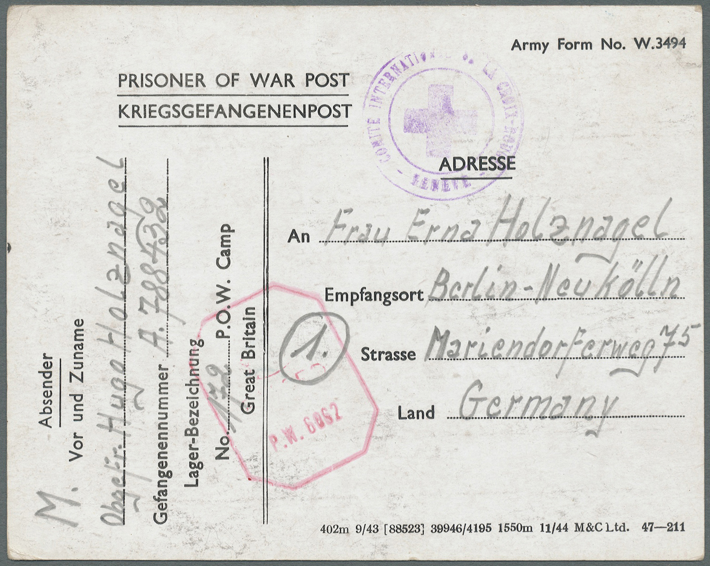 Br Großbritannien: 1915/1945, 318 POW letters and card from WW 1 and 2 in nice variety of camps with in