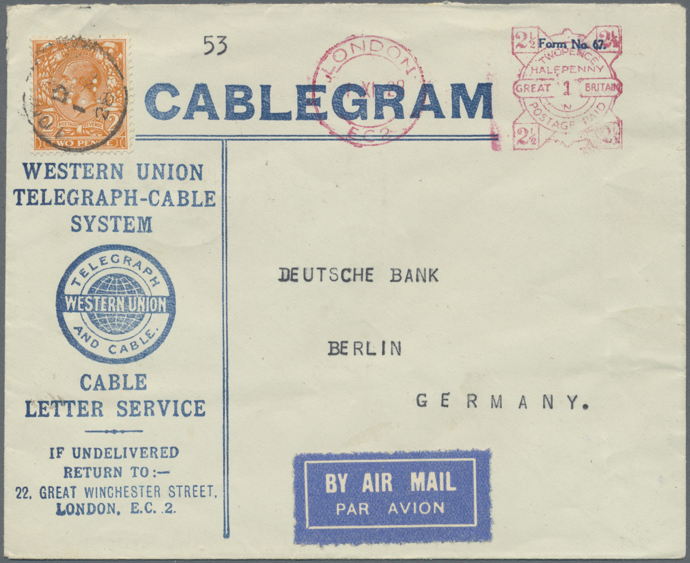 Br Großbritannien: 1928/1939, AIRMAIL TO GERMANY RESP. BY GERMAN AIRMAIL TO SOUTH AMERICA, Group Of 8 C - Andere & Zonder Classificatie