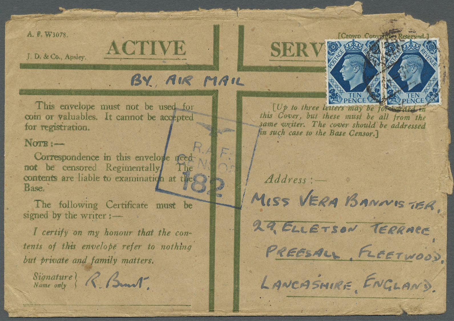 Br/GA Großbritannien: 1937/1948, Lot Of Ca. 58 Covers And Stationeries KGVI Era, Comprising Better WWII It - Other & Unclassified