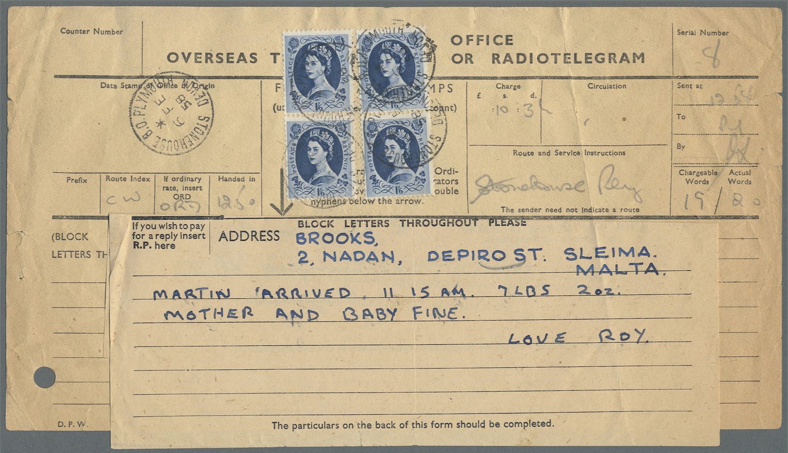 Br/** Großbritannien: 1953 from, lot of ca. 69 covers and forms QEII era, comprising many franked telegram