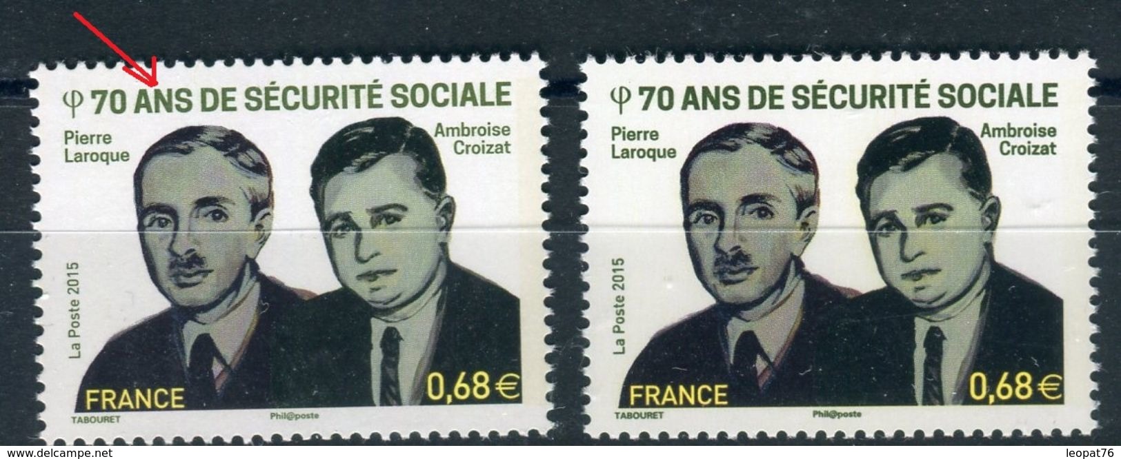 France - Variété - N°Yvert 4981 , Légende En Vert Clair + 1 Normal Vert Foncé , Neufs Luxe  - Ref V167 - Ongebruikt