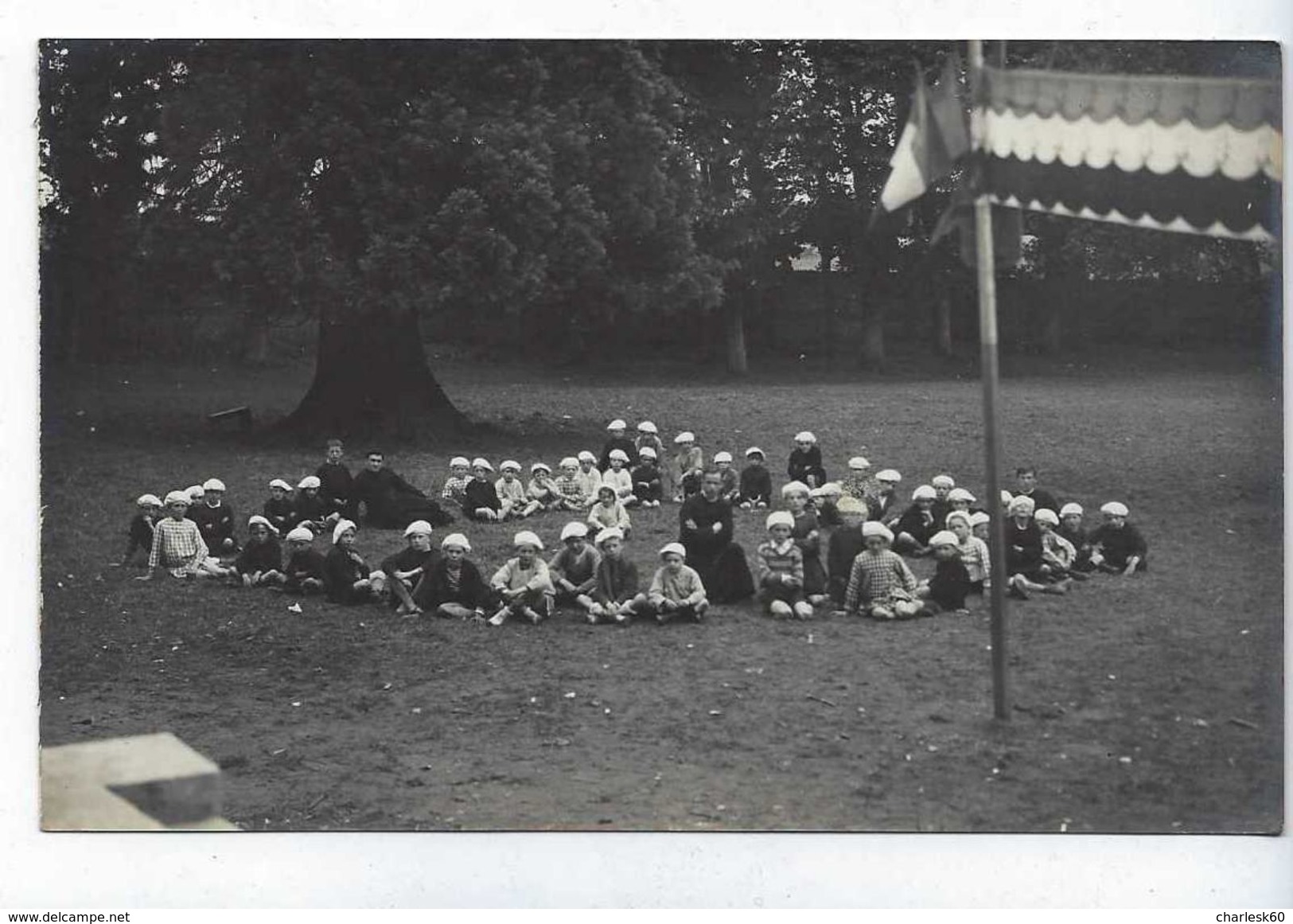 CPA Carte Photo Normandie Colonie De Vacances Août Septembre 1932 Château Des Aleurs Eslette - Maromme