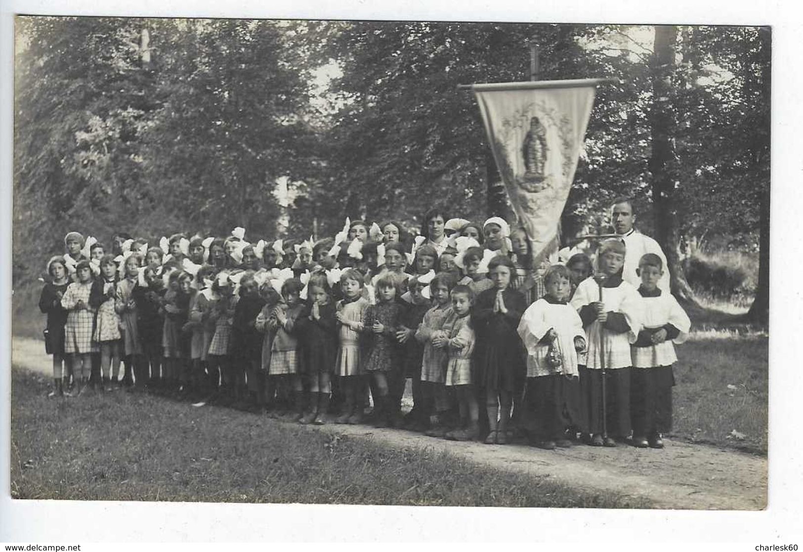 CPA Carte Photo Normandie Colonie De Vacances Août Septembre 1932 Château Des Aleurs Eslette - Maromme