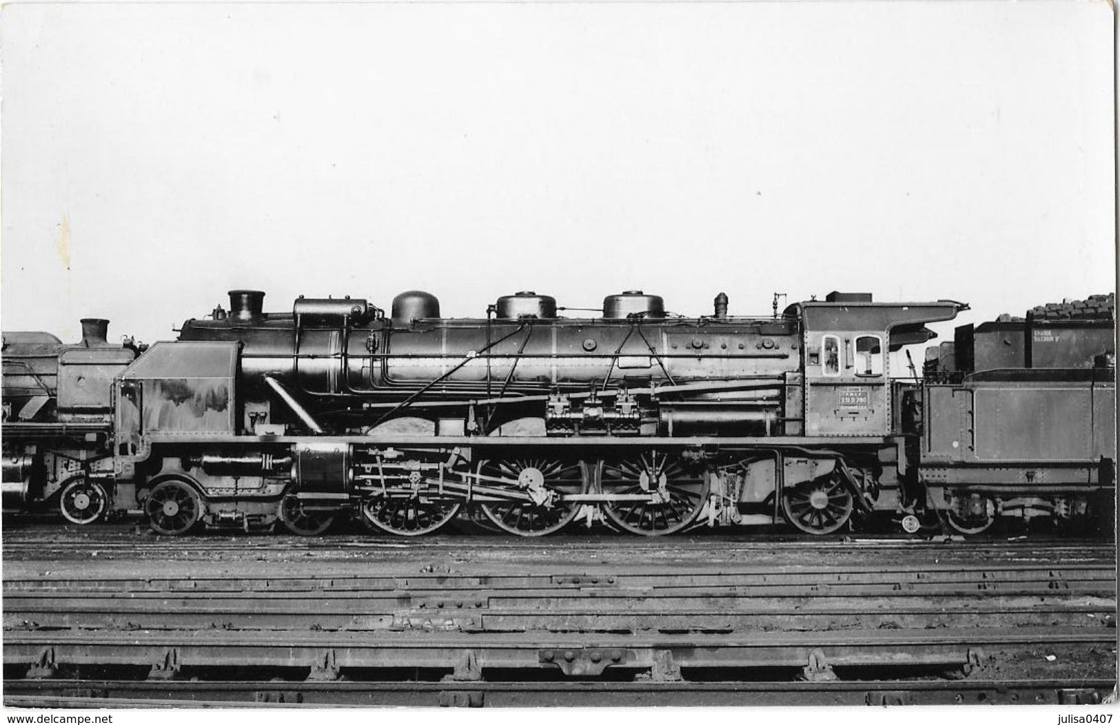 LOCOMOTIVE A VAPEUR Photographie Format CPA Machine De La SNCF - Matériel