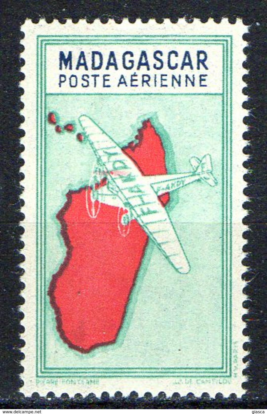 MADAGASCAR : S021  -  1942  MNH  Air Mail 2 F. : Without Value  -  Yvert  €  35 - Airmail