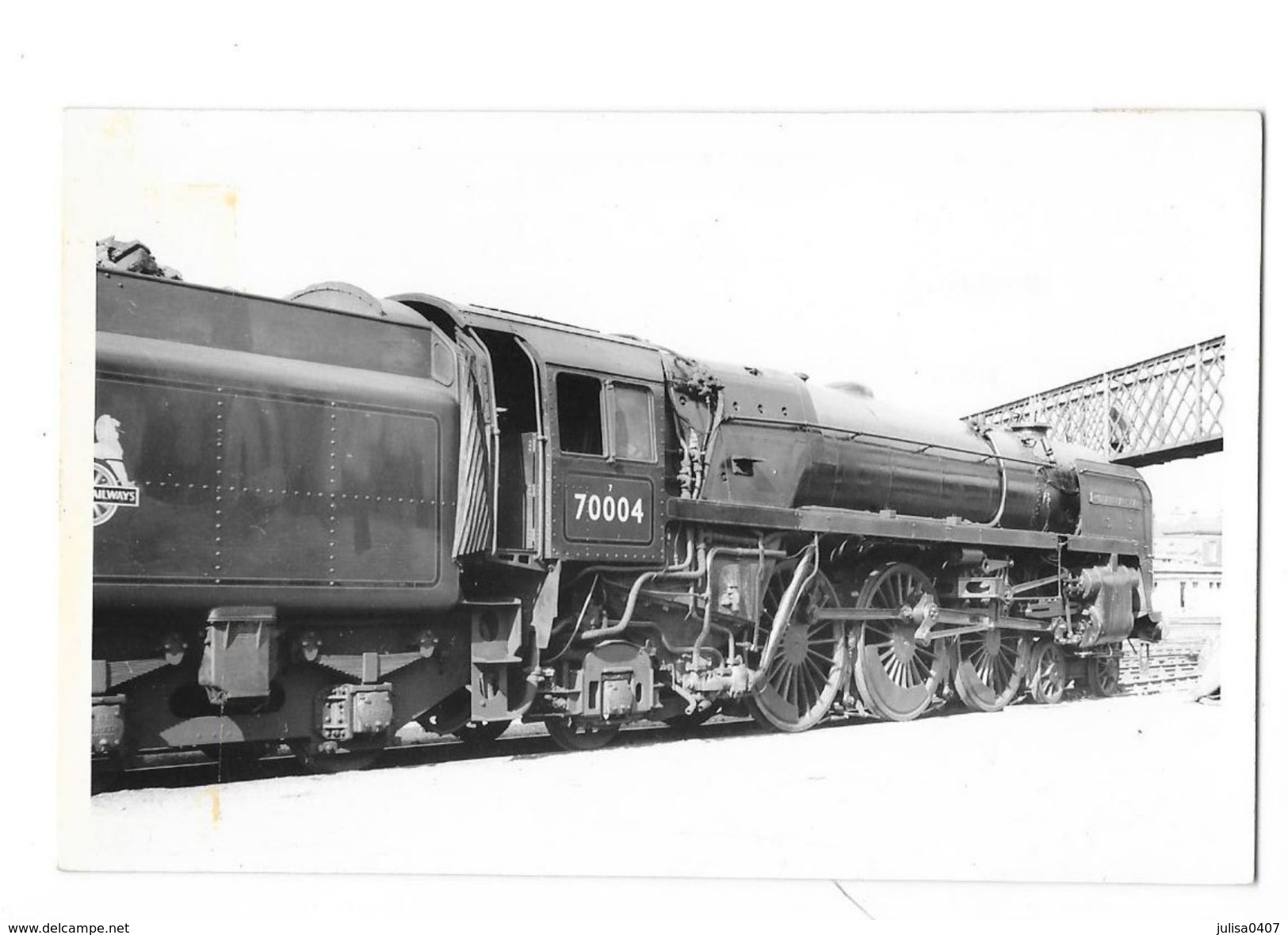 LOCOMOTIVE A VAPEUR Photographie Format Cpa Machine Train Britannia - Matériel