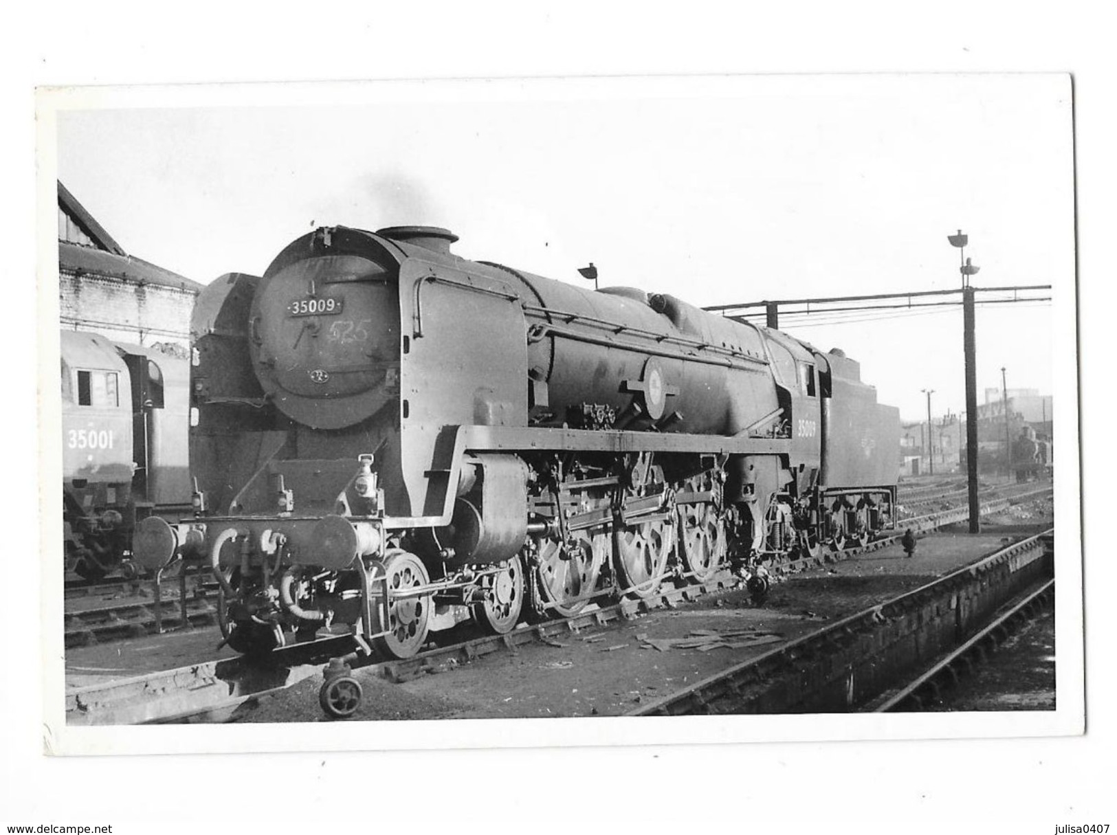 LOCOMOTIVE A VAPEUR Photographie Format Cpa Machine Train Chemins De Fer Anglais - Matériel