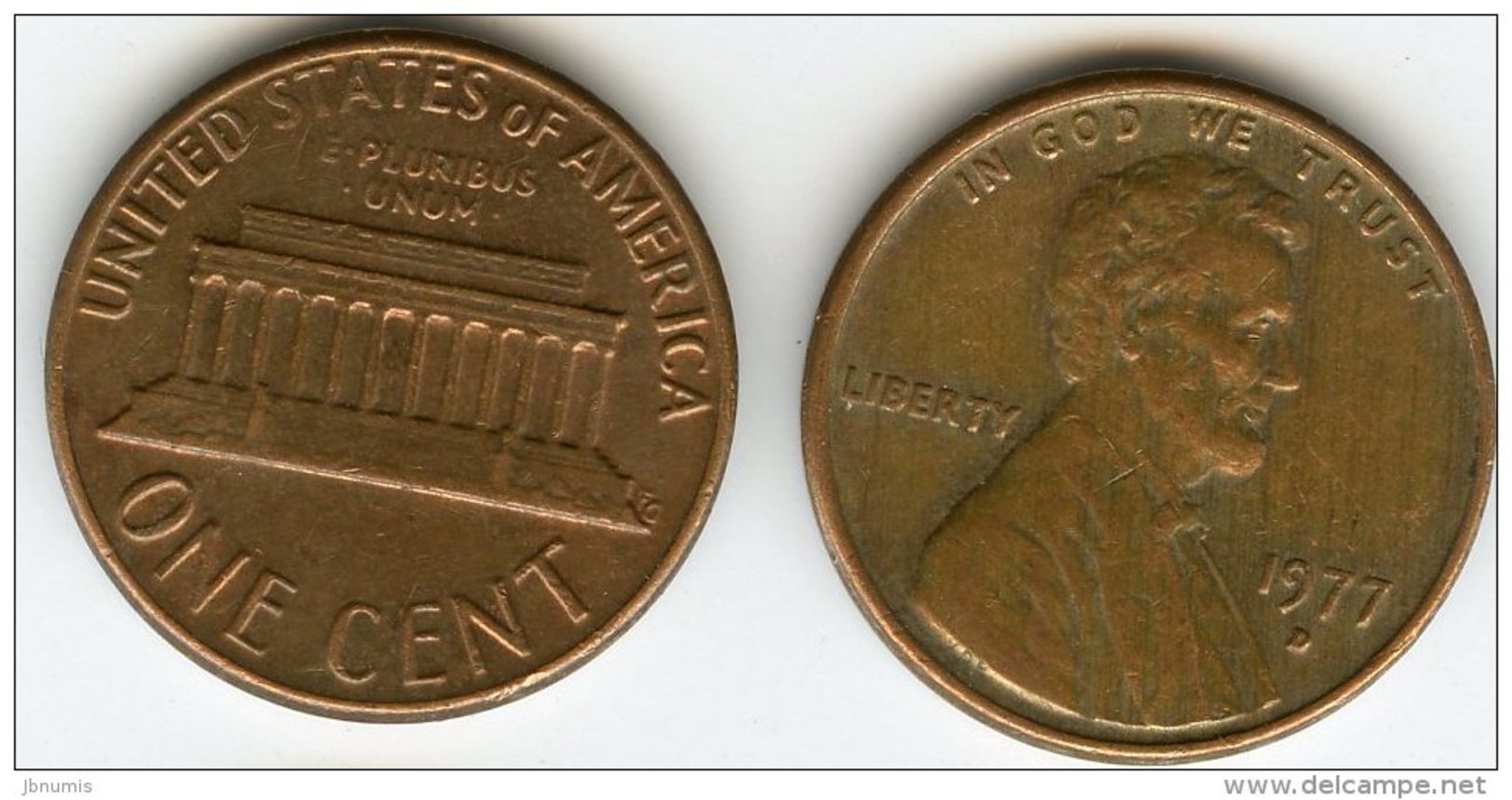 Etats-Unis USA 1 Cent 1977 D KM 201 - 1959-…: Lincoln, Memorial Reverse