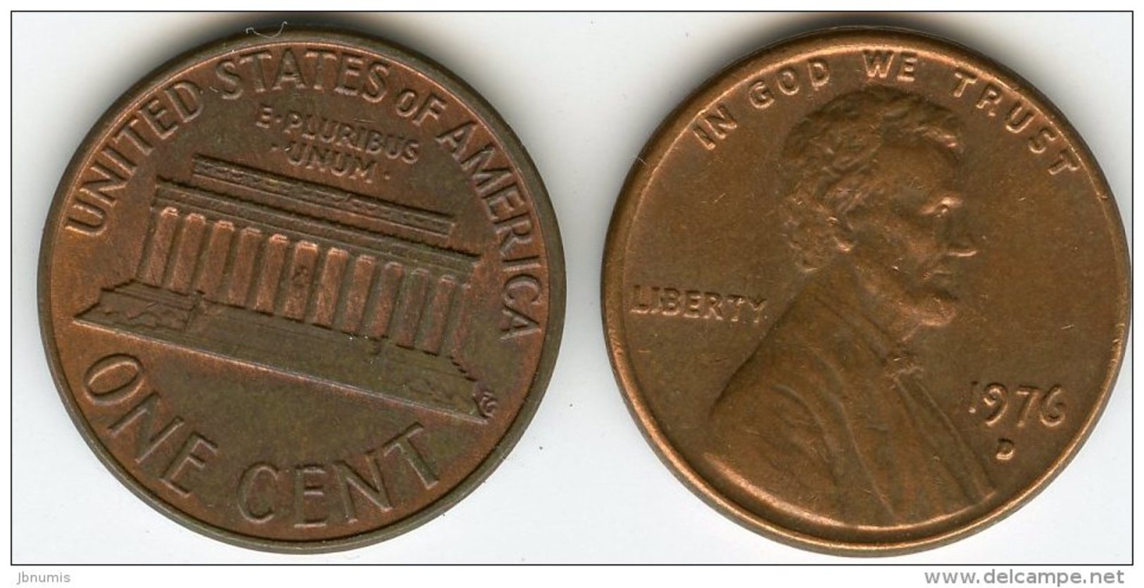 Etats-Unis USA 1 Cent 1976 D KM 201 - 1959-…: Lincoln, Memorial Reverse