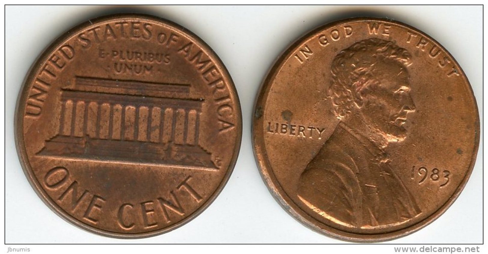 Etats-Unis USA 1 Cent 1983 KM 201b - 1959-…: Lincoln, Memorial Reverse