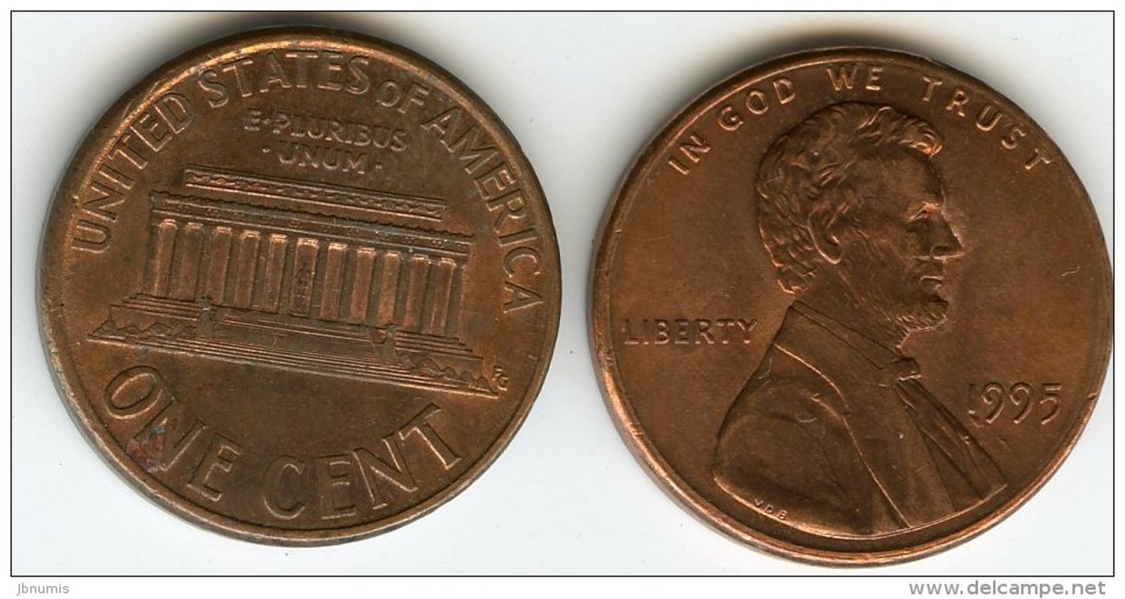 Etats-Unis USA 1 Cent 1995 KM 201b - 1959-…: Lincoln, Memorial Reverse
