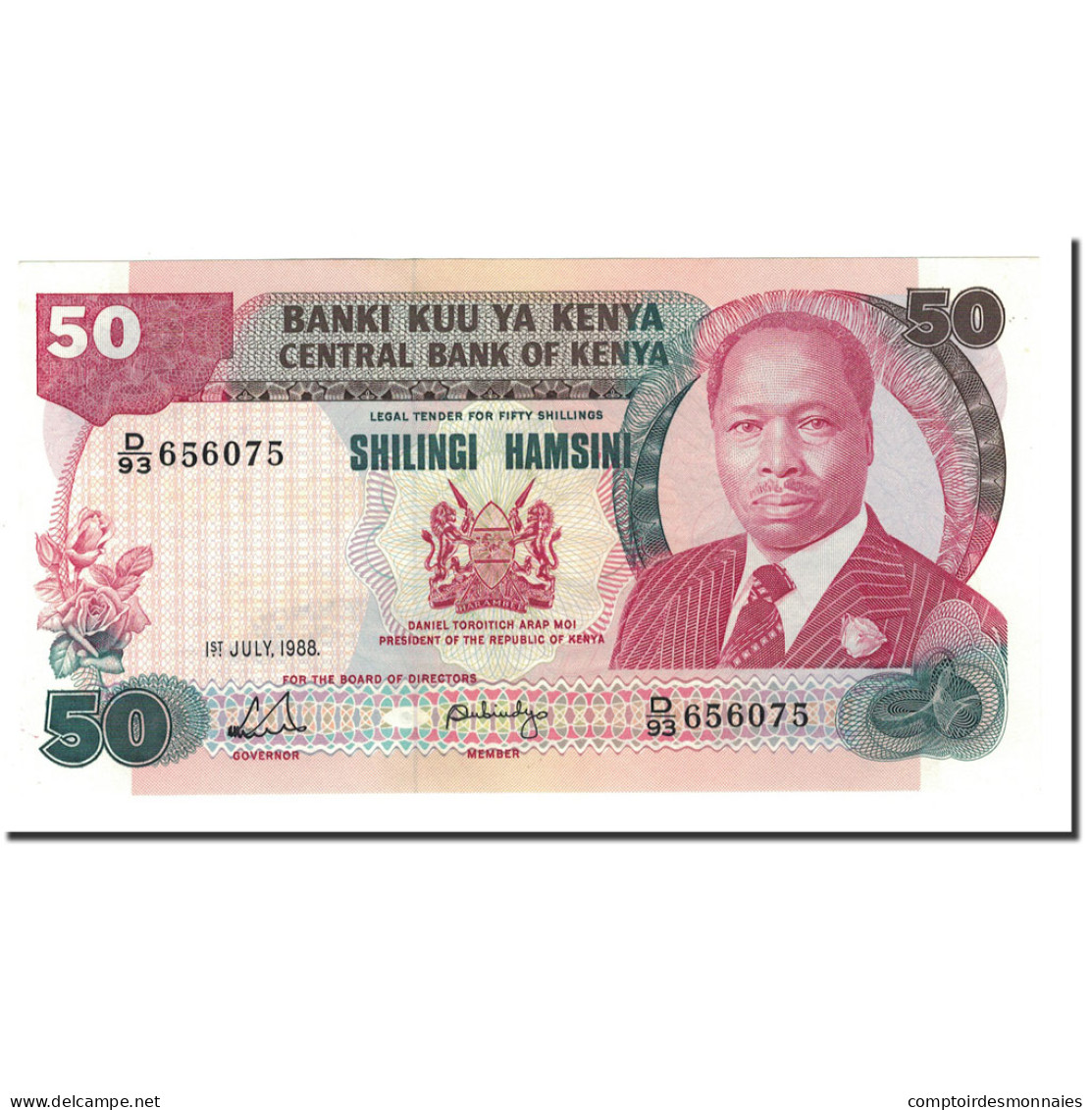 Billet, Kenya, 50 Shillings, 1988, 1988-07-01, KM:22e, NEUF - Kenia