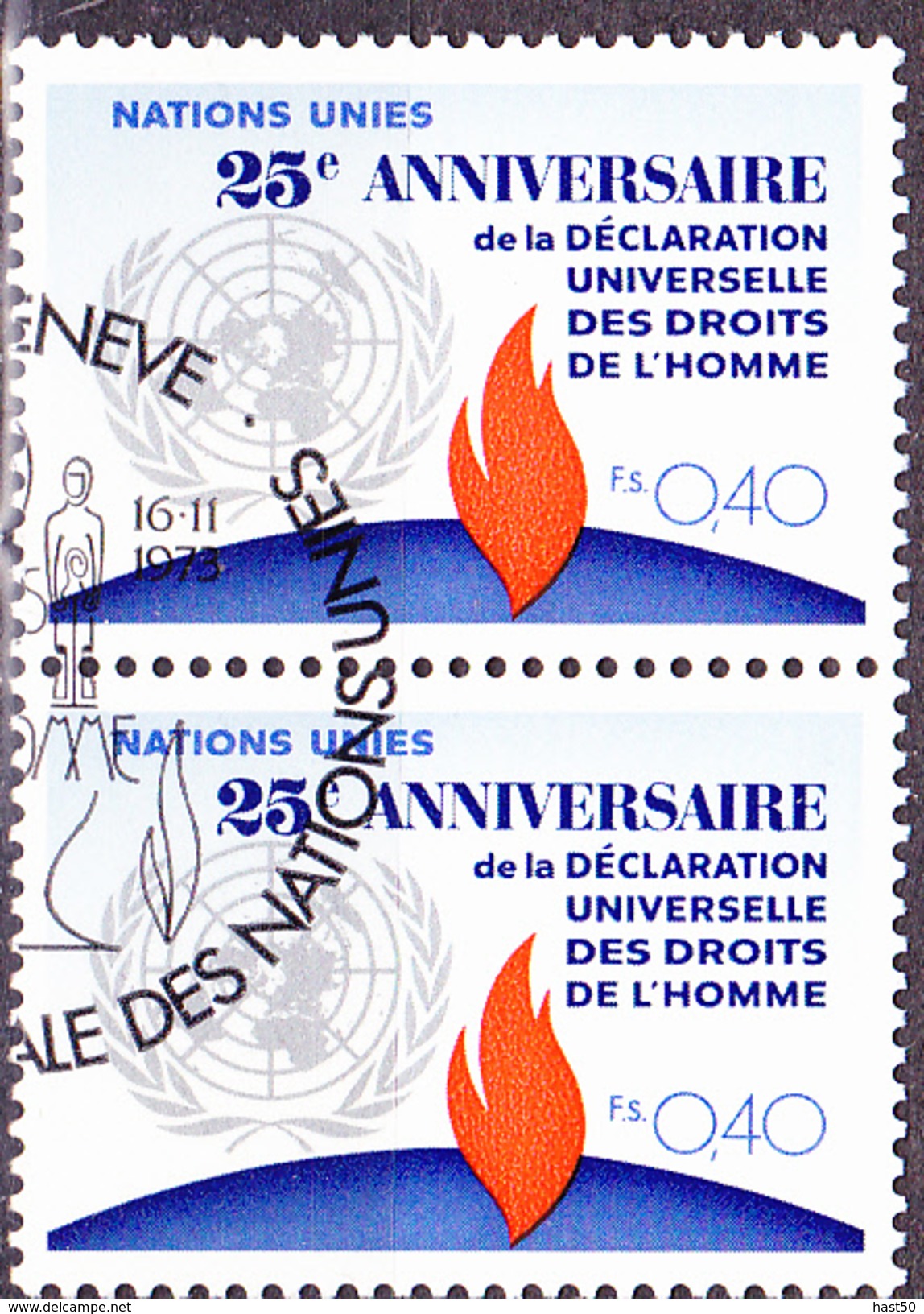 UNO Genf Geneva Geneve - 25 Jahre Erklärung Der Menschenrechte (MiNr. 35) 1977 - Gest Used Obl - Gebruikt