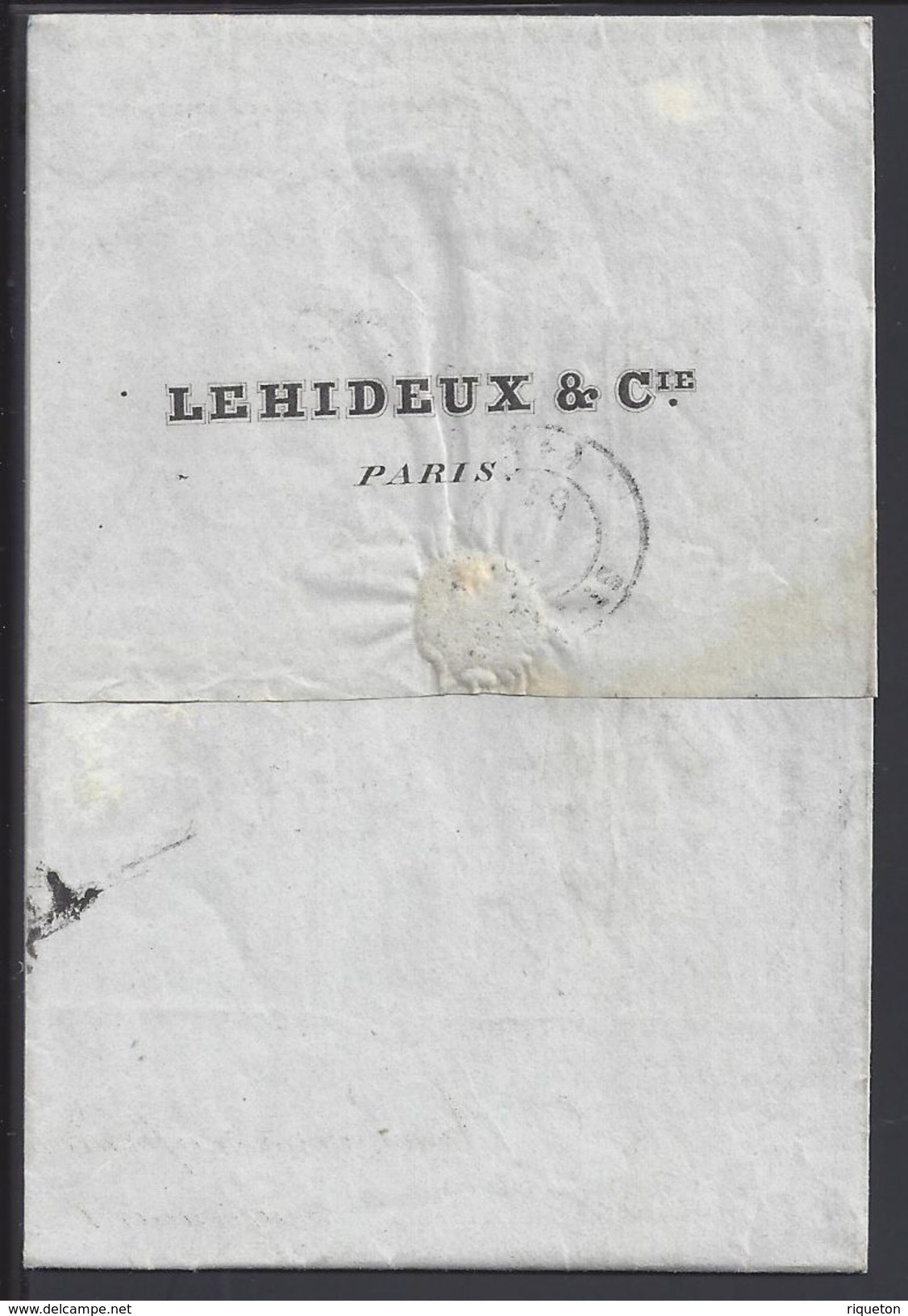 FR - 1851 - Pli De Banque De Paris Pour Saint Flour En Port Dû, Avec Taxe Double Trait 25 - B/TB - - 1849-1876: Classic Period